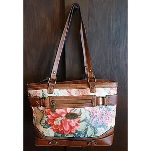 BOC Born Concept Faux Leather Handbag Shoulder Bag Purse Floral Adjustable